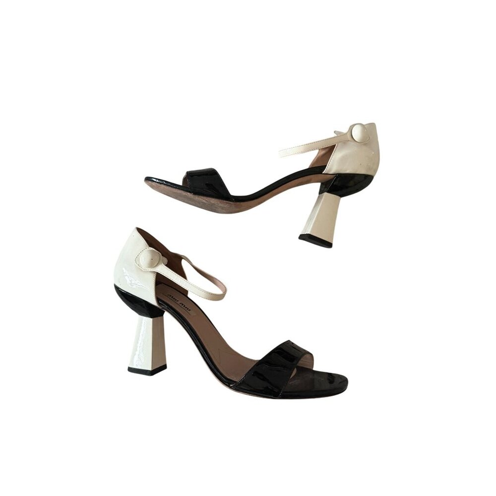 MIU MIU Mod Colorblock Black Ivor Patent Leather … - image 14